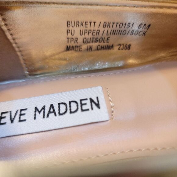 BRAND NEW STEVE MADDEN BALLET WITH STRAP CHIC GOLD MARY JANE - Picture 5 of 13